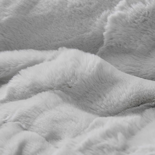 Κουβερτοπάπλωμα Γούνινο Rabbit Fur Υπέρδιπλο 220x240 Tokyo Lt Grey