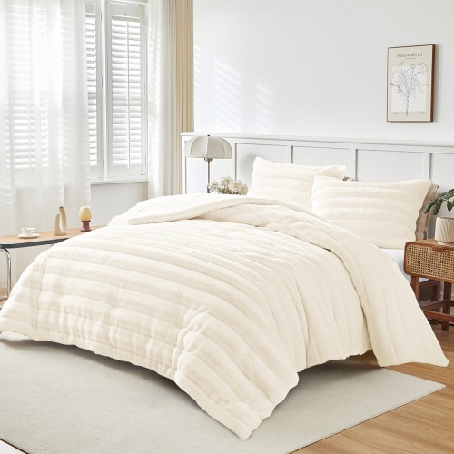 Κουβερτοπάπλωμα Γούνινο Rabbit Fur Υπέρδιπλο 220x240 Volcano Cream