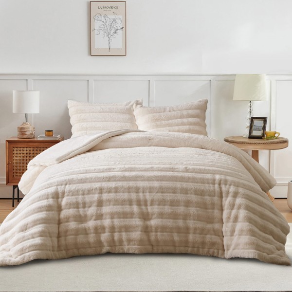 Κουβερτοπάπλωμα Γούνινο Rabbit Fur Υπέρδιπλο 220x240 Volcano Taupe