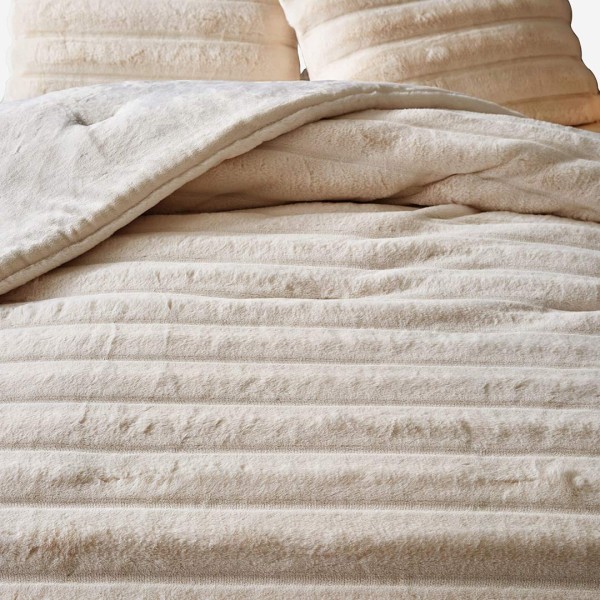 Κουβερτοπάπλωμα Γούνινο Rabbit Fur Υπέρδιπλο 220x240 Volcano Taupe