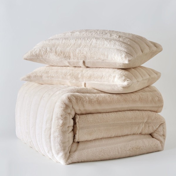 Κουβερτοπάπλωμα Γούνινο Rabbit Fur Υπέρδιπλο 220x240 Volcano Taupe