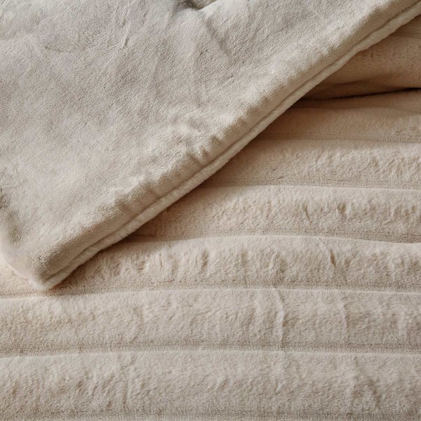 Κουβερτοπάπλωμα Γούνινο Rabbit Fur Υπέρδιπλο 220x240 Volcano Taupe