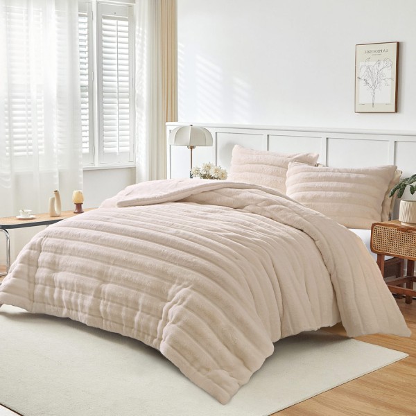 Κουβερτοπάπλωμα Γούνινο Rabbit Fur Υπέρδιπλο 220x240 Volcano Taupe