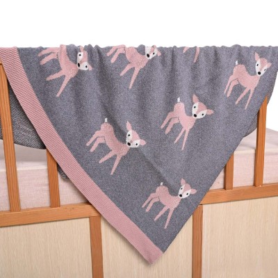 Κουβέρτα πλεκτή αγκαλιάς Liolios home Baby Deer (Grey)