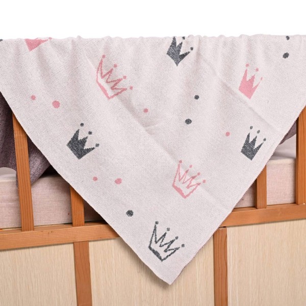 Κουβέρτα πλεκτή αγκαλιάς Liolios home Crown (natural)