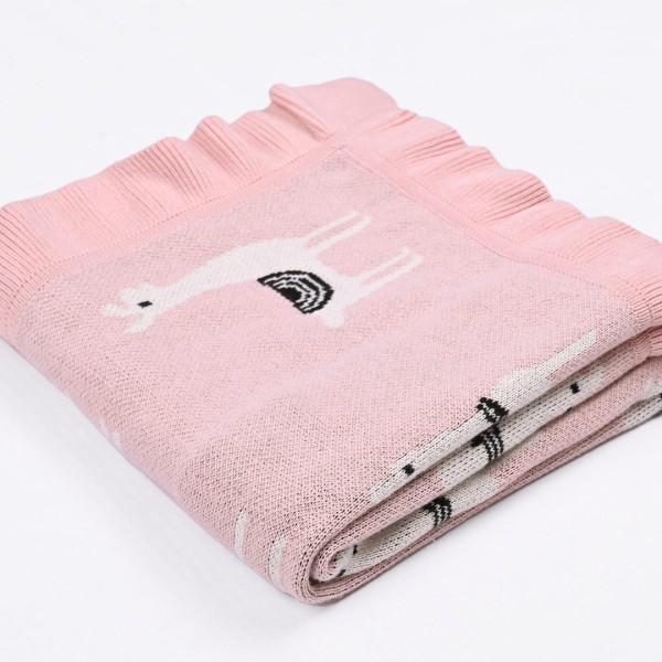 Κουβέρτα πλεκτή αγκαλιάς Liolios home Lama Toy Pink
