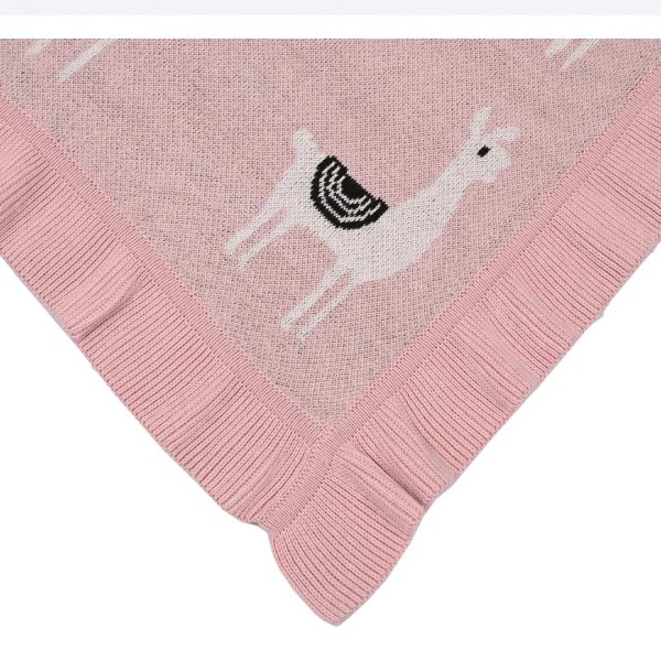 Κουβέρτα πλεκτή αγκαλιάς Liolios home Lama Toy Pink