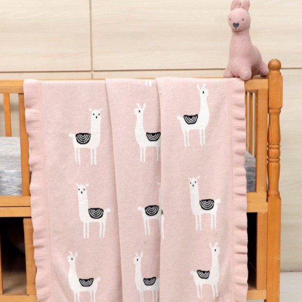 Κουβέρτα πλεκτή αγκαλιάς Liolios home Lama Toy Pink
