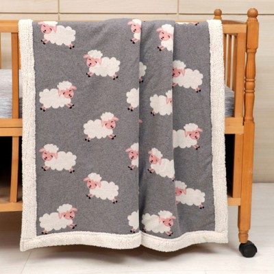 Κουβέρτα πλεκτή-sherpa Liolios home Sheep 100x120