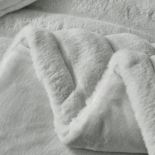 Κουβερτοπάπλωμα Γούνινο Rabbit Fur Υπέρδιπλο 220x240 Volcano Lt Grey