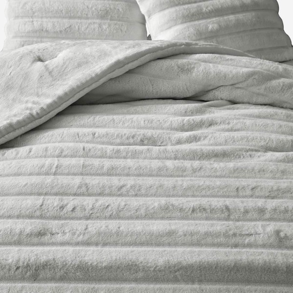 Κουβερτοπάπλωμα Γούνινο Rabbit Fur Υπέρδιπλο 220x240 Volcano Lt Grey