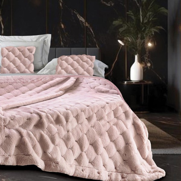 Κουβερτοπάπλωμα Υπέρδιπλο (220x240) Makis Tselios Prada Light Pink