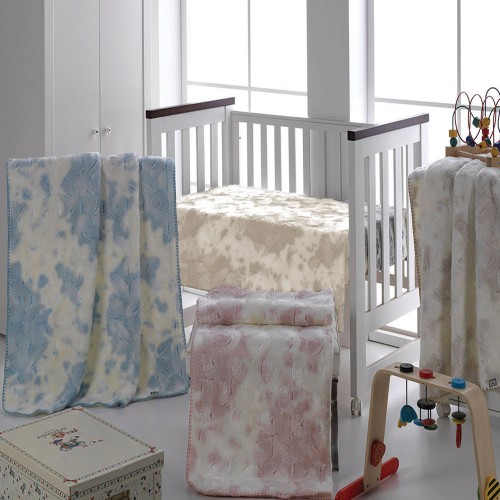 Κουβέρτα Βελουτέ Κούνιας 110x140 Morven Morapel Luxe 828 Μπλε