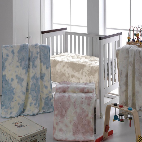 Κουβέρτα Βελουτέ Κούνιας 110x140 Morven Morapel Luxe 828 Μπλε