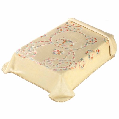 Κουβέρτα Βελουτέ Κούνιας 110x140 Morven 3D Art Baby I04 Μπεζ