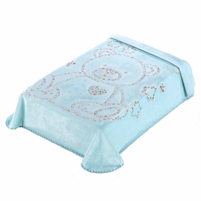 Κουβέρτα Βελουτέ Κούνιας 110x140 Morven 3D Art Baby I04 Σιέλ