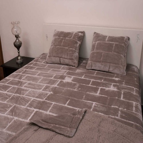 Κουβέρτα Βελουτέ με Γούνα Sherpa Ημίδιπλη 170X240 Morven Bari 1911