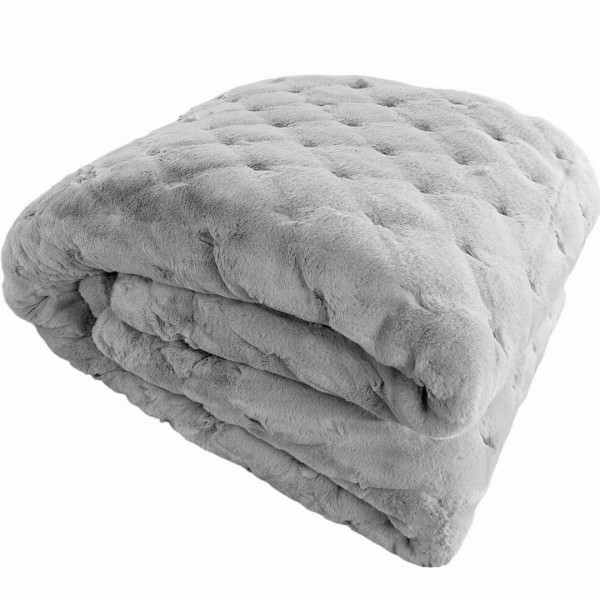 Κουβερτοπάπλωμα Γούνινο Υπέρδιπλο 220X240 Morven Lyon 1910 Γκρι