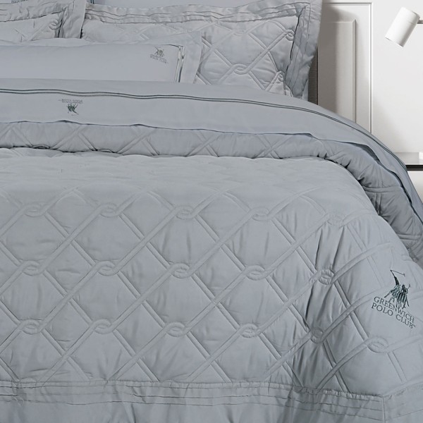 Κουβερλί Υπέρδιπλο (Σετ 220x240) Greenwich Polo Club 3D Solid 2163 Grey