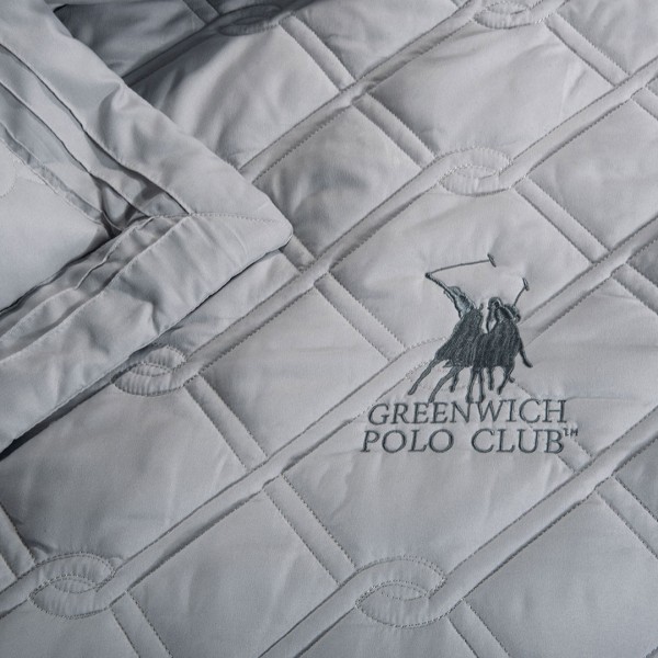Κουβερλί Υπέρδιπλο (Σετ 220x240) Greenwich Polo Club 3D Solid 2163 Grey