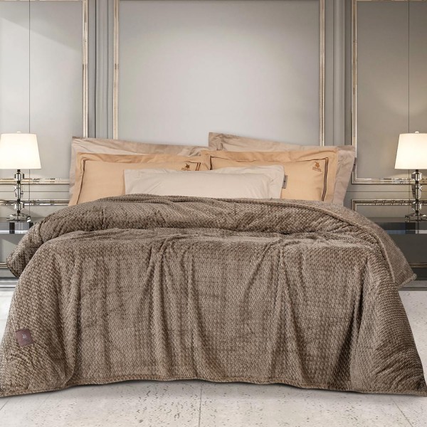 Κουβέρτα Fleece Υπέρδιπλη (220x240) Greenwich Polo Club Essential 2499 Beige