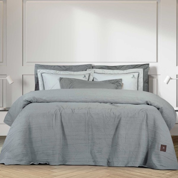 Κουβέρτα Πικέ Υπέρδιπλη (230x250) Greenwich Polo Club Solid 3403 Grey