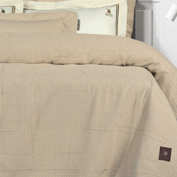 Κουβέρτα Πικέ Υπέρδιπλη (230x250) Greenwich Polo Club Solid 3404 Creme