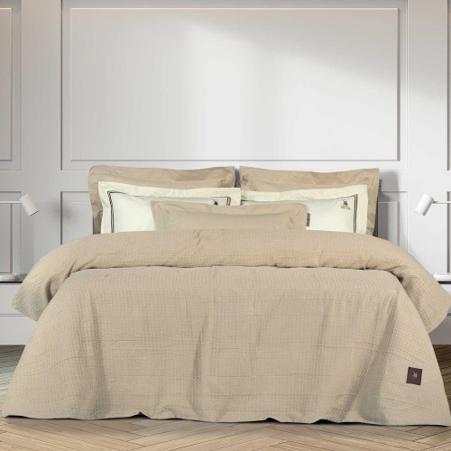 Κουβέρτα Πικέ Υπέρδιπλη (230x250) Greenwich Polo Club Solid 3404 Creme