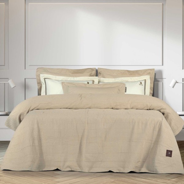 Κουβέρτα Πικέ Υπέρδιπλη (230x250) Greenwich Polo Club Solid 3404 Creme
