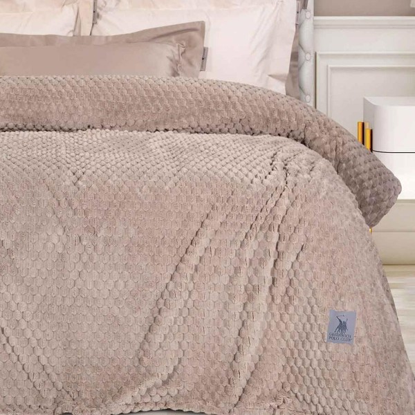 Κουβέρτα Fleece Υπέρδιπλη (220x240) Greenwich Polo Club Essential 3475 Taupe