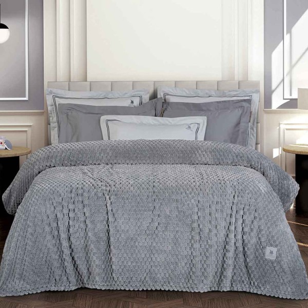 Κουβέρτα Fleece Υπέρδιπλη (220x240) Greenwich Polo Club Essential 3476 Grey