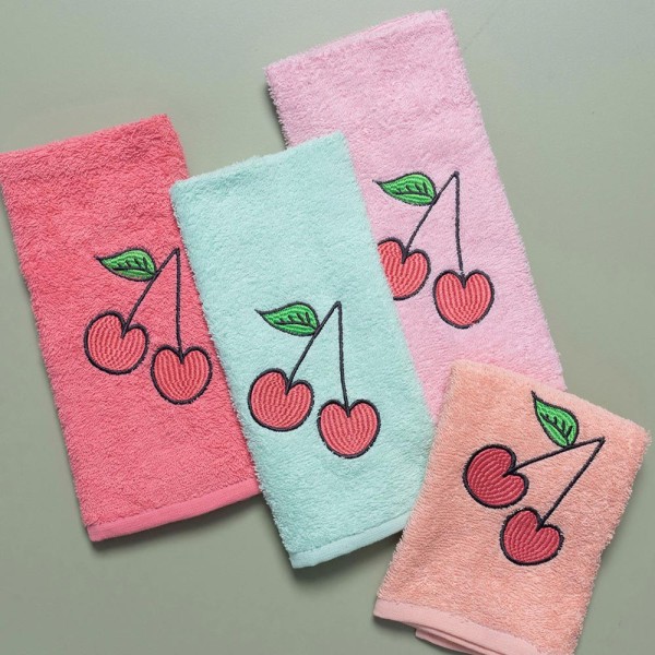 Παιδικές Πετσέτες Χεριών (Σετ 4τμχ) Palamaiki Cherries 380gsm