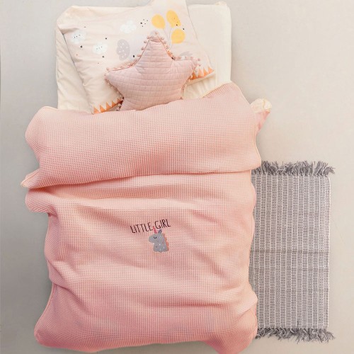 Κουβέρτα Πικέ Αγκαλιάς Palamaiki Sugar Pink