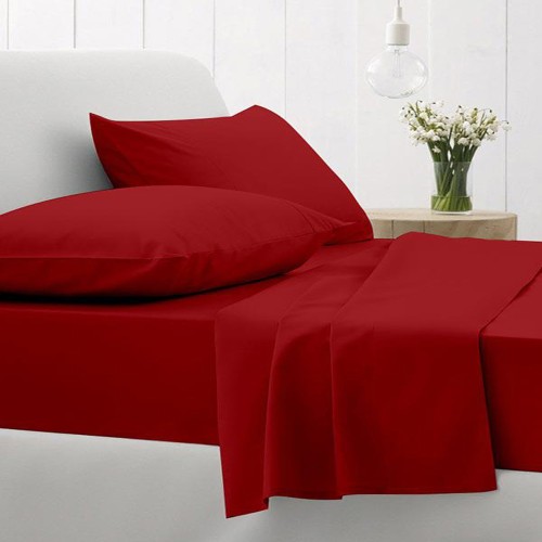 Σετ σεντόνια υπέρδιπλα Sunshine Cotton Feelings 113 Red 235x270