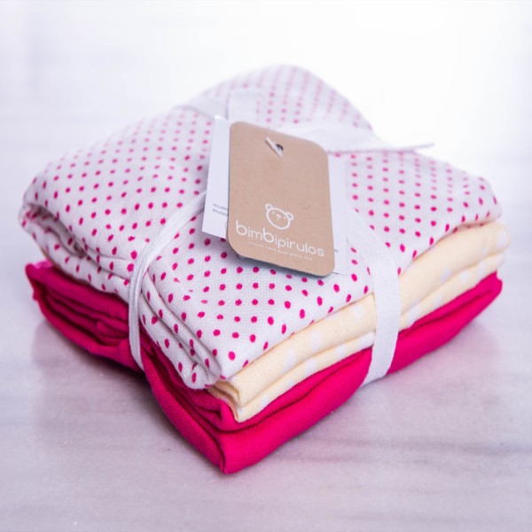 Μουσελίνες/Πάνες αγκαλιάς σετ 3 τμχ Bimbipirulos 70x80 Nina 