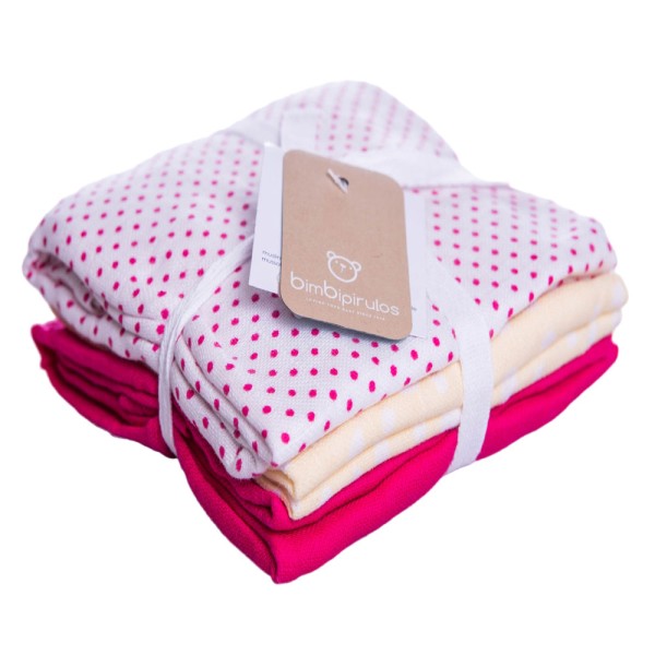 Μουσελίνες/Πάνες αγκαλιάς σετ 3 τμχ Bimbipirulos 70x80 Nina 