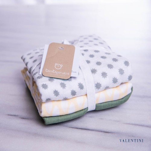 Μουσελίνες/Πάνες αγκαλιάς σετ 3 τμχ Bimbipirulos 70x80 Unisex