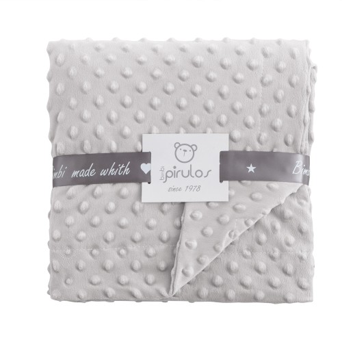 Κουβέρτα βελουτέ αγκαλιάς bimbipirulos dots gris