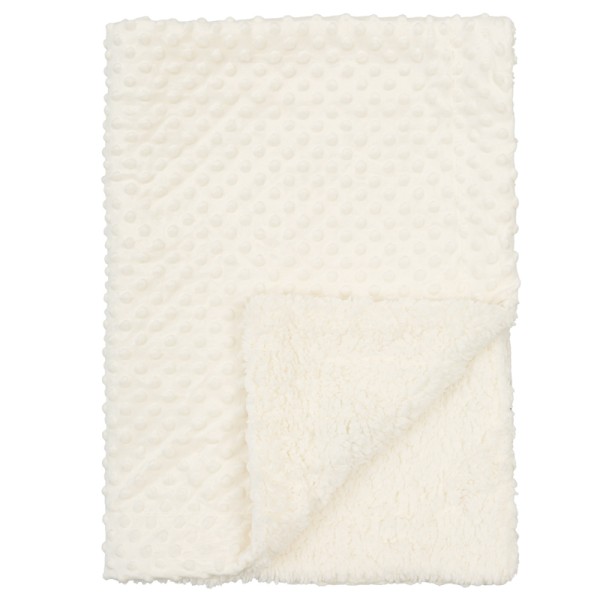 Κουβέρτα βελουτέ αγκαλιάς bimbipirulos dots sherpa crudo