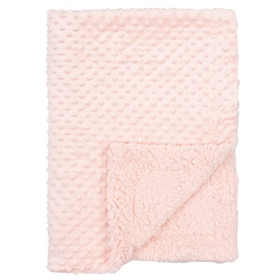 Κουβέρτα βελουτέ αγκαλιάς bimbipirulos dots sherpa rosa