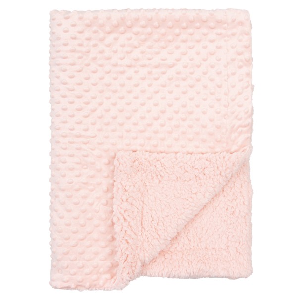 Κουβέρτα βελουτέ αγκαλιάς bimbipirulos dots sherpa rosa