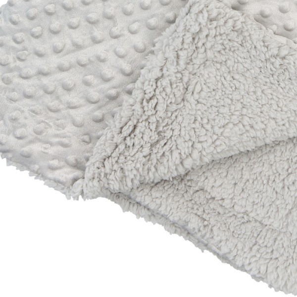 Κουβέρτα βελουτέ αγκαλιάς bimbipirulos dots sherpa gris