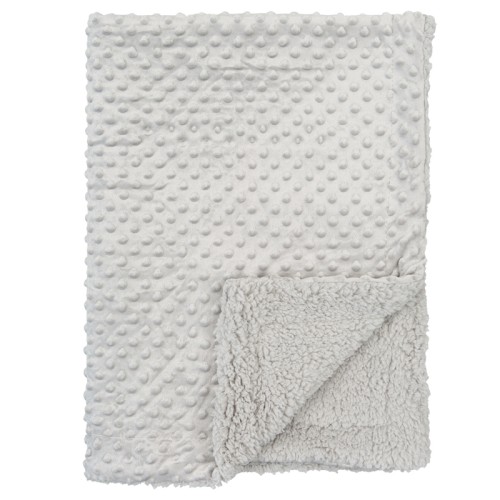 Κουβέρτα βελουτέ αγκαλιάς bimbipirulos dots sherpa gris