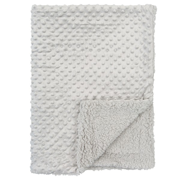 Κουβέρτα βελουτέ αγκαλιάς bimbipirulos dots sherpa gris