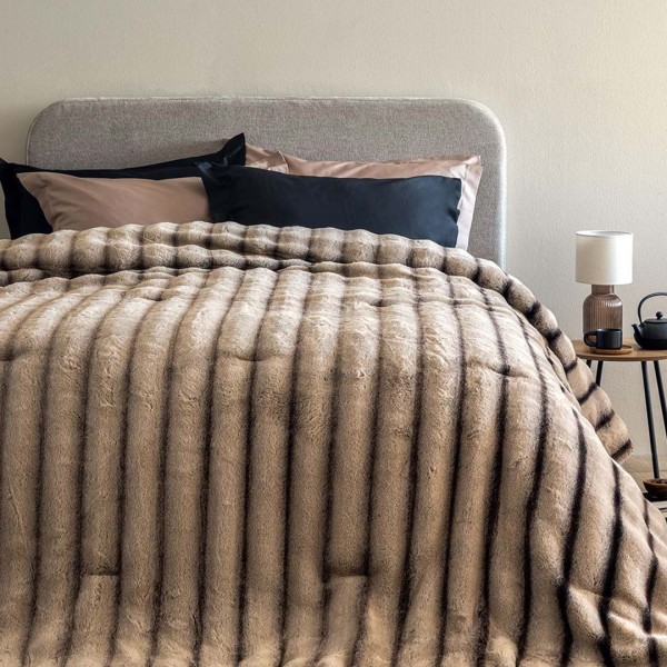 Κουβερτοπάπλωμα Υπέρδιπλο (230x250) Palamaiki Cate Beige