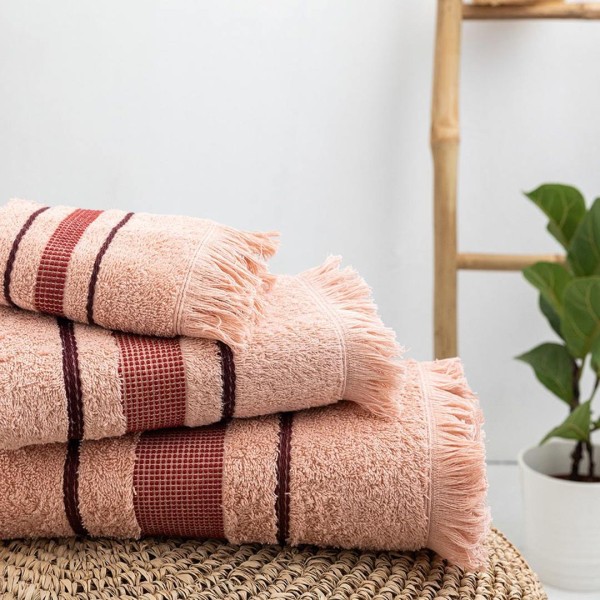 Πετσέτες μπάνιου 3 τμχ Palamaiki Nepal Rose