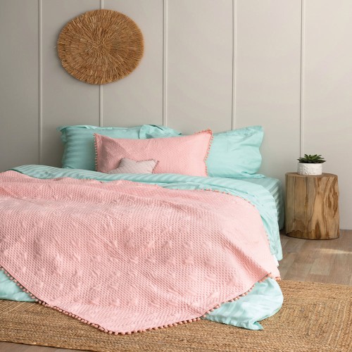 Κουβερλί Μονό (Σετ) Palamaiki Morgan Pink 160x240